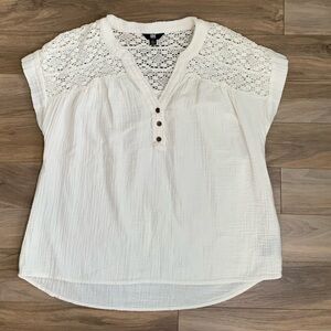 Frye Gauze Off White Top